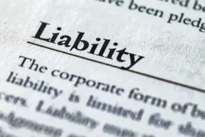 A close-up definition for the word 'Liability'.