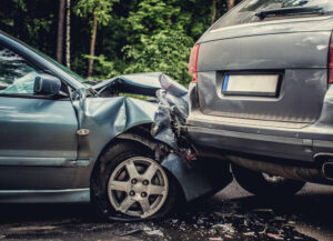 image of two cars involving rear-end collision