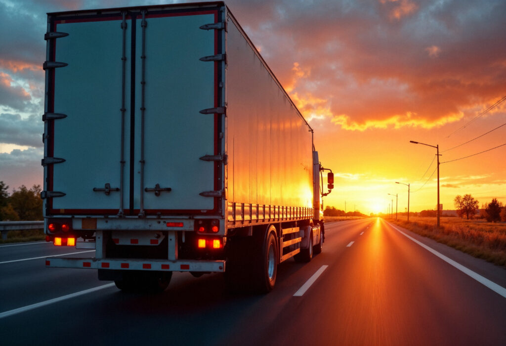Truck on the road