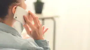 A person on the phone.