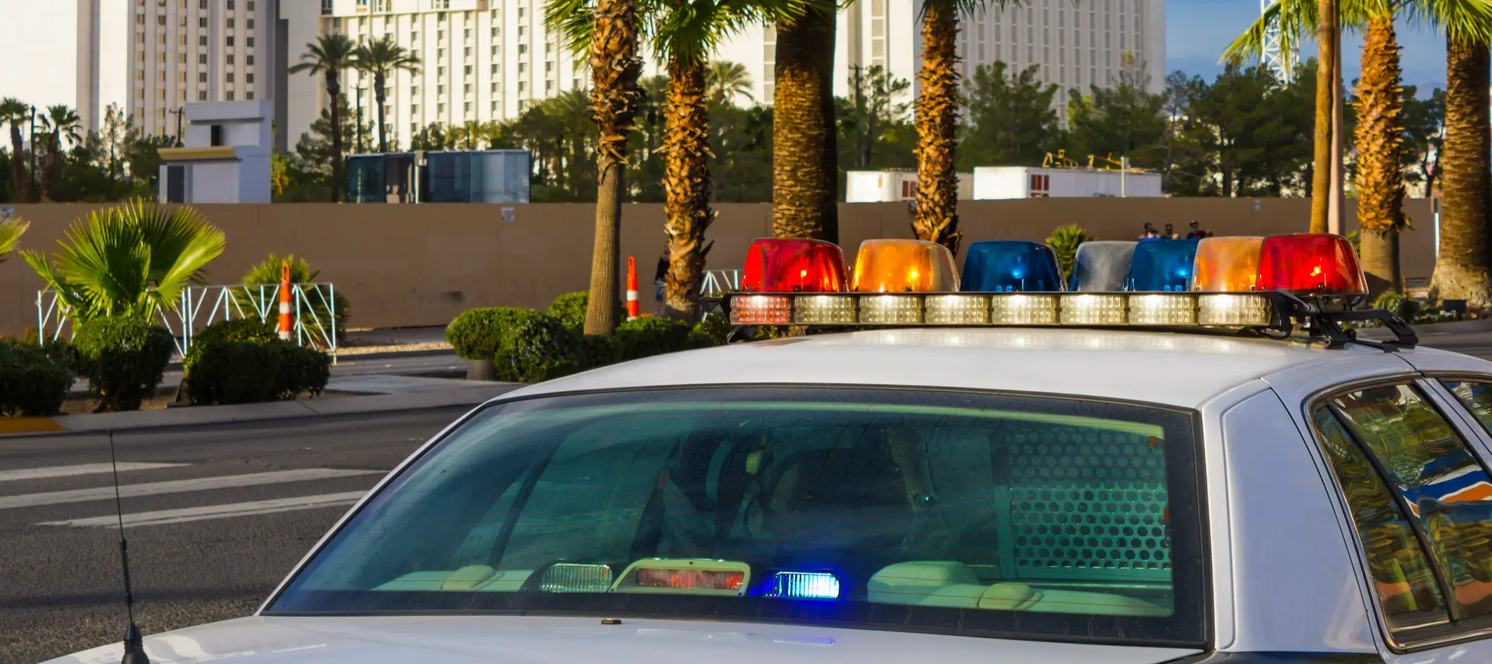 A police car parked in Las Vegas.
